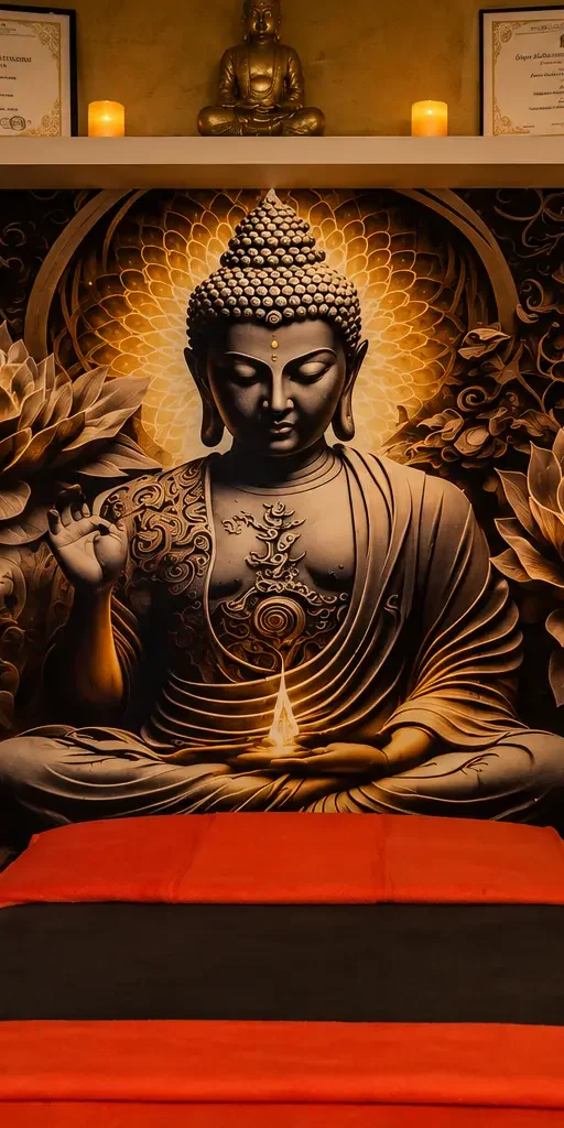 Buddha nel centro ananda di estetica olistica