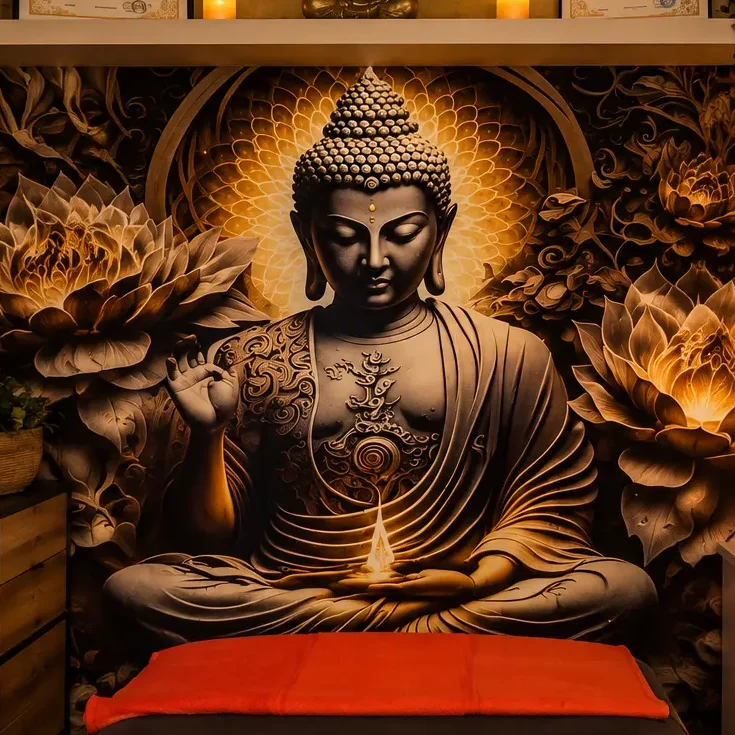 Buddha nel centro ananda di estetica olistica