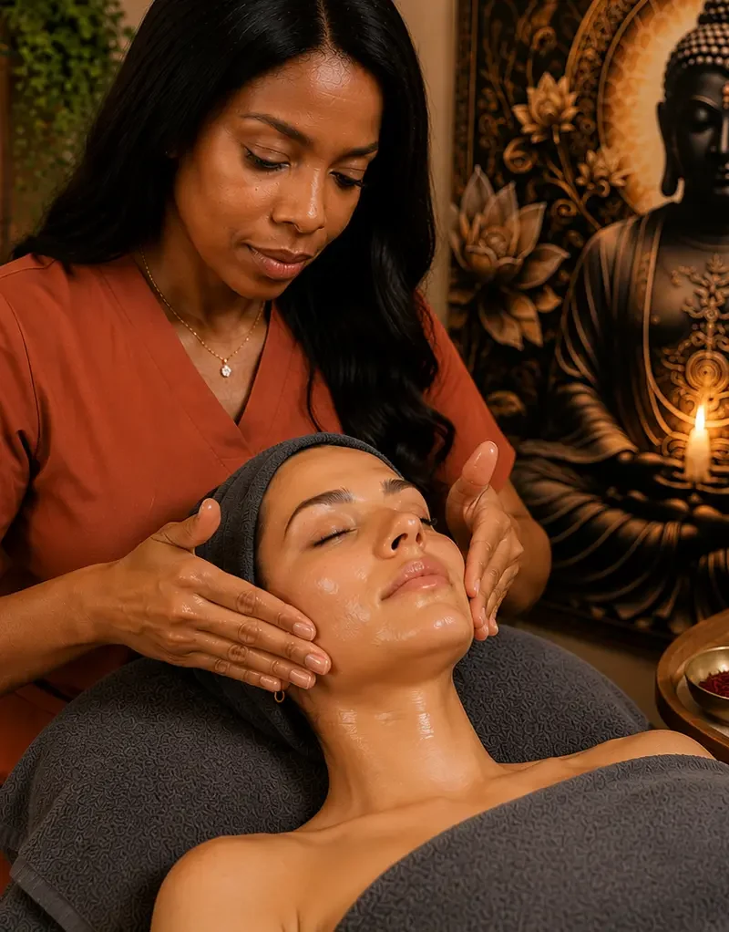 Trattamenti viso – Lumiere trattamento anti-età con massaggio tonificante e drenante per un'esperienza di Estetica Olistica.